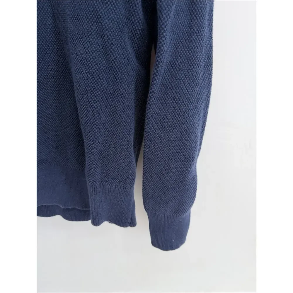 Brooks Brothers 100% combed cotton waffle knit 1/4 zip pullover sweater sz M